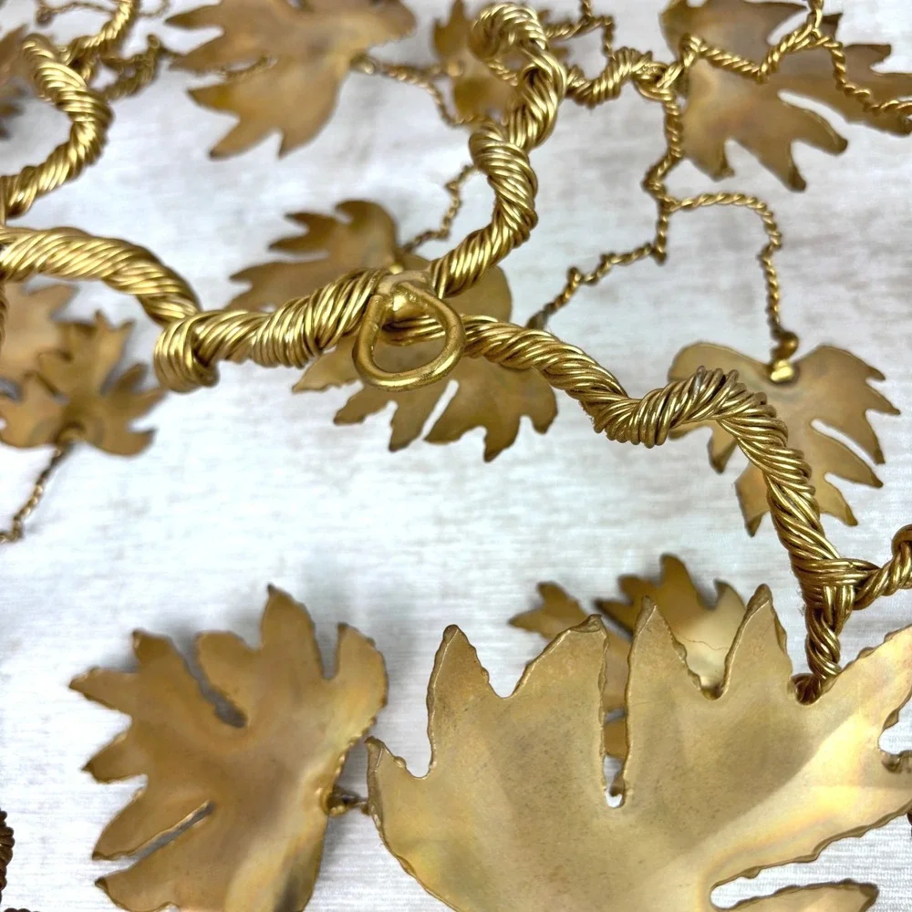 MCM Curtis Jere Style Brass Metal Brutalist Sculpture Tree Branch Leaves